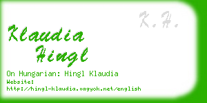 klaudia hingl business card